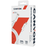 CANYON UC-44, cable, U4-CC-5A1M-E, USB4 TYPE-C to TYPE-C cable assembly 40G 1m 5A 240W(ERP) with E-MARK, CE, ROHS, white