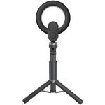 LORGAR Circulus 910, Streaming web camera, 5MP 2592X1944 max resolution, up to 60fps, 1/2.8", Sony STARVIS CMOS image sensor, full glass lens, 5.5'' built-in ring light (1700-14 000K), foldable tripod, auto focus, dual microphones with AI noise reduction,