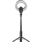 LORGAR Circulus 910, Streaming web camera, 5MP 2592X1944 max resolution, up to 60fps, 1/2.8", Sony STARVIS CMOS image sensor, full glass lens, 5.5'' built-in ring light (1700-14 000K), foldable tripod, auto focus, dual microphones with AI noise reduction,