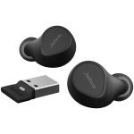 JABRA EVOLVE2 Buds MS, Cradle USB-A MS, Link 380 BT adapter USB-A MS, 30  cm USB-C to USB-A cable, Ear gels, wireless charging pad, warranty