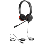 JABRA EVOLVE 30 II UC Stereo USB Headband, Noise cancelling, USB and 3.5 connectivity, with mute-button and volume control on the cord, with leather ear cushion