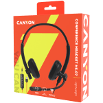 CANYON PC headset HS-07 PC Mic 3.5/USB Flat 2.8m Black