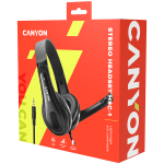 CANYON PC headset HSC-1 PC Mic Flat 2m Black