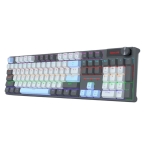 Механична геймърска клавиатура Redragon Caesura K718GB-R, Rainbow осветление, червени суичове - черна с тъмносиньо
