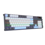 Механична геймърска клавиатура Redragon Caesura K718GB-R, Rainbow осветление, червени суичове - черна с тъмносиньо