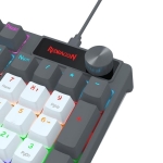 Механична геймърска клавиатура Redragon Caesura K718GB-R, Rainbow осветление, червени суичове - черна с тъмносиньо