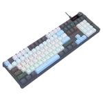 Механична геймърска клавиатура Redragon Caesura K718GB-R, Rainbow осветление, червени суичове - черна с тъмносиньо