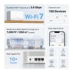 Безжична Wi-fi 7 Mesh система Mercusys Halo H25BE(3-pack) BE3600