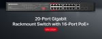 20-портов гигабитов комутатор за монтаж в шкаф Mercusys MS120GP с 16 PoE+ порта