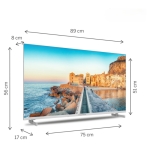 Телевизор Thomson 40" FHD Google TV; 1920 x 1080 (FHD), DLED, 60 Hz, HDR10, Dolby Audio, Google Cast, DVB-T/T2/C/S/S2, Wi-Fi, Bluetooth, LAN, HDMI 3 (1.4), USB 2 (2.0), Hotel mode, Side Feet, White