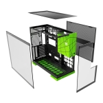 Geometric Future кутия Case EATX - Model 5 Black/Green, NVIDIA style limited edition