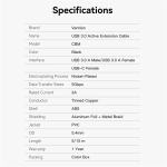Vention Кабел удължение USB 3.0 AM / AF Active Extension Cable 5M Black - CBMBJ