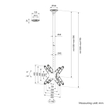Стойка Neomounts Back to Back Screen Ceiling Mount (Height: 106-156 cm)