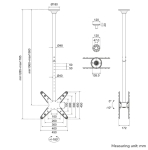 Стойка Neomounts Back to Back Screen Ceiling Mount (Height: 106-156 cm)