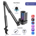 Микрофон със стойка FIFINE A8T RGB - Black