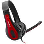 CANYON PC headset HSC-1 PC Mic Flat 2m Black Red