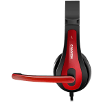 CANYON PC headset HSC-1 PC Mic Flat 2m Black Red