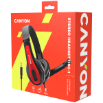 CANYON PC headset HSC-1 PC Mic Flat 2m Black Red