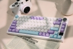 Ajazz геймърска механична клавиатура Wireless Gaming Mechanical Keyboard AK820 PRO - Flying Fish [Linear] (English US), Purple