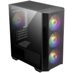 MSI MAG FORGE M100R, M-ATX Tower, M-ATX/ M-ITX, 1x USB 3.2 Gen 1 Type-A, 2x USB 2.0 Type-A, 1x Audio, 1x Mic, Power Button, 4x 120mm ARGB Fans, LED Button, ARGB Control Board, Mesh Panel, Tempered Glass