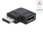 Адаптер Delock 90° DisplayPort 1.4 , 20 pin  мъжко (male) към  DisplayPort 1.4 20 pin женско (female), 8К 7680 x 4320 @ 60 Hz with DSC support