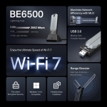 Безжичен USB адаптер с висок коефициент на усилване Wi-Fi 7 TP-Link Archer TBE400UH BE6500