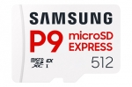 Карта памет Samsung microSDXC, 512GB P9 Express , 800 MB/s, UHS-I 90 MB/s U3, V30, A1