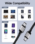 Acefast Кабел USB-C to USB-C Cable 60W Nylon Braided 1.20m  - C9-03 - Black