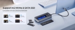 Orico докинг станция Portable Docking station M.2 SATA/NVMe - HDMI, USB3.2-A x 1, USB-C (10Gbps) x 1,USB-C (PD100W), USB2.0-A x 2, LAN - OM28PR-G2-BK