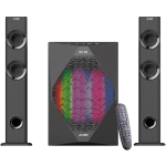 F&D T-300X 2.1 TV Speakers, 70W RMS (17.5Wx2+35W), 2x2.25'' Satellites (soundbar design) + 8'' Subwoofer, BT 4.0/AUX/USB/FM/Multi-color LED/LED Display/Remote control/Wooden/Black