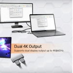Unitek Адаптер Adapter USB-C M to DisplayPort x 2 F - 8K@30Hz, MST - V1404A
