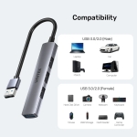 Unitek хъб USB3.0/2.0 HUB 4 port uHUB Q4 - USB-A input - USB3.0 x 1, USB2.0 x 3 - H1208A
