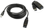 VCom Кабел удължение USB 3.0 AM / AF Active Extension Cable 5M Black - CU827A-5.0m