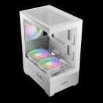 Gamdias кутия Case mATX - AURA GC9M White - 3 x 120 mm A-RGB, Tempered Glass