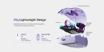 VXE професионална геймърска мишка Wireless Gaming Mouse Dragonfly V3 PRO - Huano Blue Glow V2, White