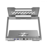 Canyon Laptop stands with hub, TYPE C F to HDMI2.0+2USB3.0+USBC3.0+RJ45+PD, TYEP C TO C cable 1m white with Emarker: HUSB332A, Material: Aluminum case+ABS+PS, Size: 245x240x27.2+/-0.3mm, Weight:1304g