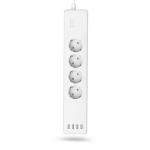 HAMA Смарт разклонител Wi-Fi  2.4Ghz, 4 гнезда, 4xUSB, 1.7 m, бял