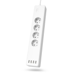 HAMA Смарт разклонител Wi-Fi  2.4Ghz, 4 гнезда, 4xUSB, 1.7 m, бял