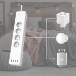 HAMA Смарт разклонител Wi-Fi  2.4Ghz, 4 гнезда, 4xUSB, 1.7 m, бял