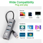 VCom докинг станция Docking USB Type-C to USB3.0 x 3 + LAN - DH311B