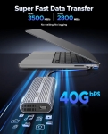 Orico външна кутия за диск Storage - Case - M.2 NVMe M key - USB-C/A, 40Gbps, Built-in Air Cooling, Aluminium - ACOM2-U4-GY