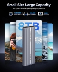 Orico външна кутия за диск Storage - Case - M.2 NVMe M key - USB-C/A, 40Gbps, Built-in Air Cooling, Aluminium - ACOM2-U4-GY