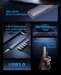 Orico хъб HUB USB-C 5 port - USB3.0 x 1, USB2.0 x 2, USB-C x 2, Aluminium - YSA4-U2-GY