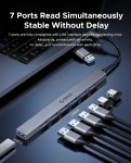 Orico хъб HUB USB-C 5 port - USB3.0 x 1, USB2.0 x 2, USB-C x 2, Aluminium - YSA4-U2-GY