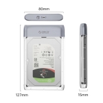 Orico външна кутия за диск Storage - Case - 2.5 inch 5Gbps USB-C Transparent - TX25C3-GY-BP