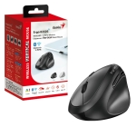 Genius вертикална безжична мишка Vertical Mouse wireless Ergo 8350S - Silent, AI, Bluetooth, 2.4G, Dark Grey