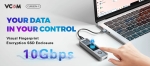VCom външна кутия за диск Storage - Case - M.2 NVMe/SATA M/B key - USB-C/A Gen.2 10Gbps, Fingerprint Encryption - CU855SN-F