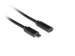 Кабел Lanberg USB-C M/F 3.1 cable 0.5m, Black