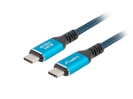 Кабел Lanberg USB-C M/M 4.0 cable 1m 240w 8k 60hz black-blue
