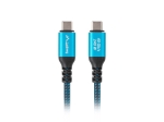 Кабел Lanberg USB-C M/M 4.0 cable 1m 240w 8k 60hz black-blue